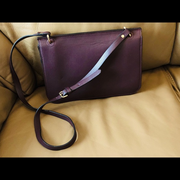 Zara, Deep Grape Crossbody Bag With Gold Accents, EUC - Picture 2 of 16